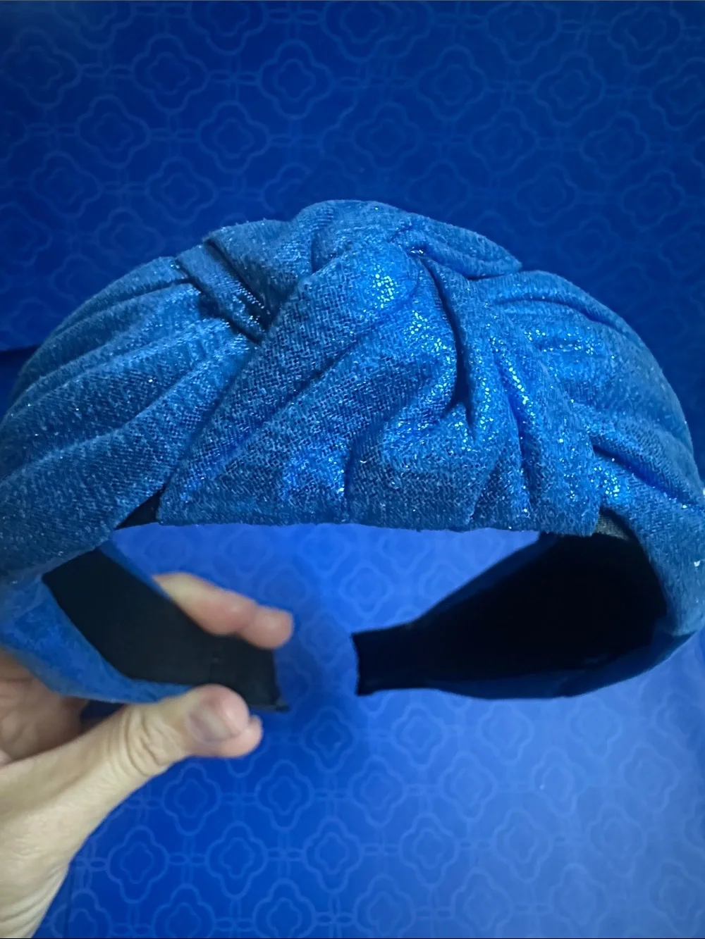 💙✨ Blue Shimmery Knotted Headband